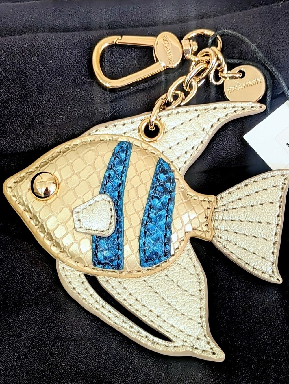 🔷 NWT Brahmin Angel Fish Charm in Blue Mariner